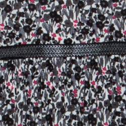 Zadig and Voltaire Black Rivale Print Lace Trim Midi Dress M