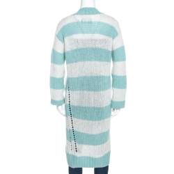 Pre Owned Zadig and Voltaire Bicolor Striped Cashmere Romy Raye Deluxe Cardigan S