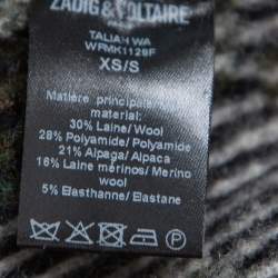 Zadig & Voltaire Green Leopard Pattern Wool Taliah Sweater XS/S