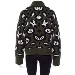 Zadig & Voltaire Green Leopard Pattern Wool Taliah Sweater XS/S