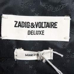Zadig and Voltaire Black Fringed Leather Mini Skirt M