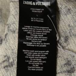 Zadig & Voltaire Cream Skull Print Linen Knit Joss Tank Top L