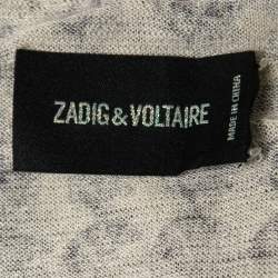 Zadig & Voltaire Cream Skull Print Linen Knit Joss Tank Top L