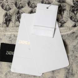 Zadig & Voltaire Cream Skull Print Linen Knit Joss Tank Top L