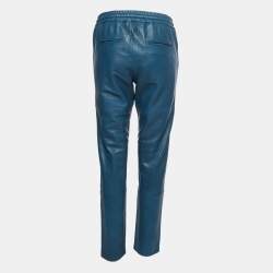 Zadig and Voltaire Blue Lambskin Leather Trousers M