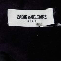 Pre Owned Zadig and Voltaire Dark Purple Velvet Single-Breasted Blazer S