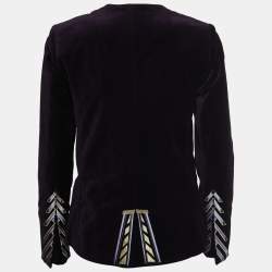 Pre Owned Zadig and Voltaire Dark Purple Velvet Single-Breasted Blazer S