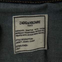 Pre Owned Zadig & Voltaire Blue Denim Base Brut Denim Jacket M