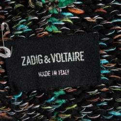 Zadig & Voltaire Multicolor Tweed Open Knitted Cardigan M/L