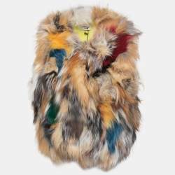 Zadig & Voltaire Multicolor Fur Sleeveless Cropped Jacket M