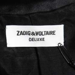 مملوكة مسبقًا Zadig & Voltaire Black Sequined Track Jacket L