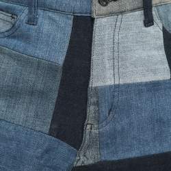 Pre Owned Zadig and Voltaire Deluxe Blue Denim Patched Mini Skirt M