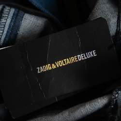 Pre Owned Zadig and Voltaire Deluxe Blue Denim Patched Mini Skirt M