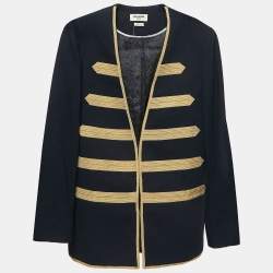 Zadig and Voltaire Navy Blue Wool Blend Ville Jacket S