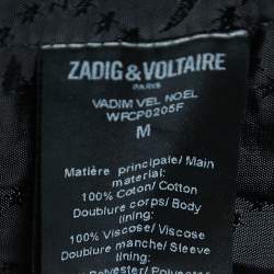 Pre Owned Zadig & Voltaire Dark Purple Velvet Single-Breasted Blazer M