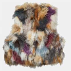 Zadig & Voltaire Multicolor Fur Sleeveless Cropped Jacket M