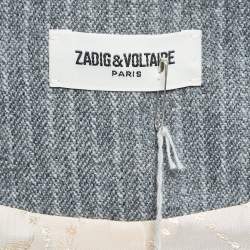 Zadig & Voltaire Grey Patterned Wool Blend Jacket S
