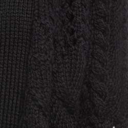 Zadig & Voltaire Black Cable Knit Wool Dalia Cardigan L