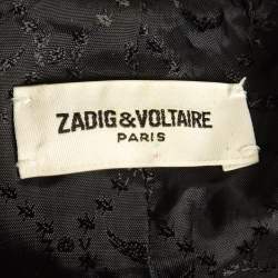 Zadig & Voltaire Black Shimmer Crepe Open Blazer S