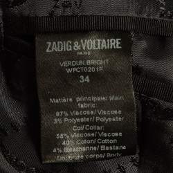 Zadig & Voltaire Black Shimmer Crepe Open Blazer S