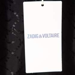 Zadig & Voltaire Black Shimmer Crepe Open Blazer S