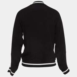 Zadig & Voltaire Pink/Black Printed Crepe Reversible Bomber Jacket S