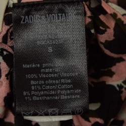 Zadig & Voltaire Pink/Black Printed Crepe Reversible Bomber Jacket S