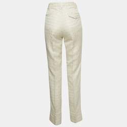 Pre Owned Zadig & Voltaire Off White Star Pist Jacquard Straight Leg Trousers M