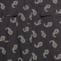Pre Owned Zadig & Voltaire Black Tamara Paisley Print Cotton Oversized Shirt XS