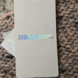 Zadig & Voltaire Grey/Pink Rib Knit Open Cardigan XS/S