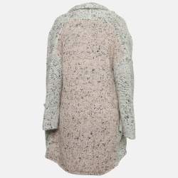 Zadig & Voltaire Grey/Pink Rib Knit Open Cardigan XS/S