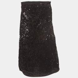 Pre Owned Zadig & Voltaire Black Sequin Raleg Mini Tube Dress M