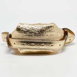 Zadig & Voltaire Gold Crinkled Leather XS Le Cecilia Bag