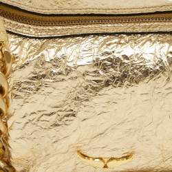Zadig & Voltaire Gold Crinkled Leather XS Le Cecilia Bag