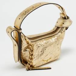 Zadig & Voltaire Gold Crinkled Leather XS Le Cecilia Bag