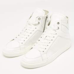 Zadig & Voltaire White Leather Flash High Top Sneakers Size 42