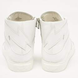 Zadig & Voltaire White Leather Flash High Top Sneakers Size 42