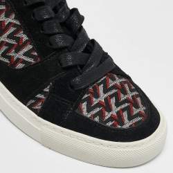 Zadig & Voltaire Black/Burgundy Leather and Suede High Top Sneakers Size 36