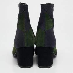 Zadig & Voltaire Multicolor Suede Block Heel Ankle Booties Size 36