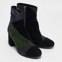 Zadig & Voltaire Multicolor Suede Block Heel Ankle Booties Size 36