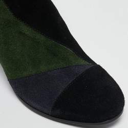 Zadig & Voltaire Multicolor Suede Block Heel Ankle Booties Size 36