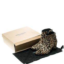 Zadig and Voltaire Brown Leopard Print Calf Hair Molly Leo Cowboy Boots Size 37