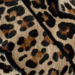 Zadig and Voltaire Brown Leopard Print Calf Hair Molly Leo Cowboy Boots Size 37
