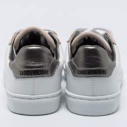 Pre Owned Zadig & Voltaire White Leather Wild Studded Low-Top Sneakers Size 36