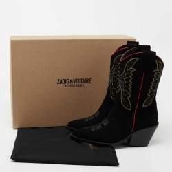 Zadig & Voltaire  Black Suede Midcalf Boots Size 39