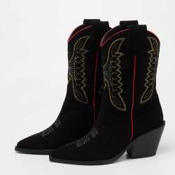 Zadig & Voltaire  Black Suede Midcalf Boots Size 39