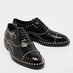 Zadig & Voltaire Black Leather Studded Youth Clous Oxfords Size 36