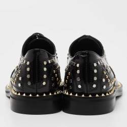 Zadig & Voltaire Black Leather Studded Youth Clous Oxfords Size 36