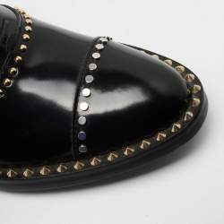 Zadig & Voltaire Black Leather Studded Youth Clous Oxfords Size 36