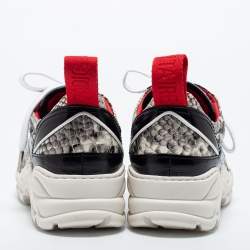Zadig and Voltaire Tricolor Python Embossed Leather Blaze Sneakers Size 37